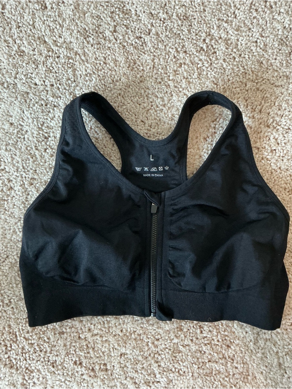 Black Front-Zip Sports Bra - Women Intimates & Sleepwear